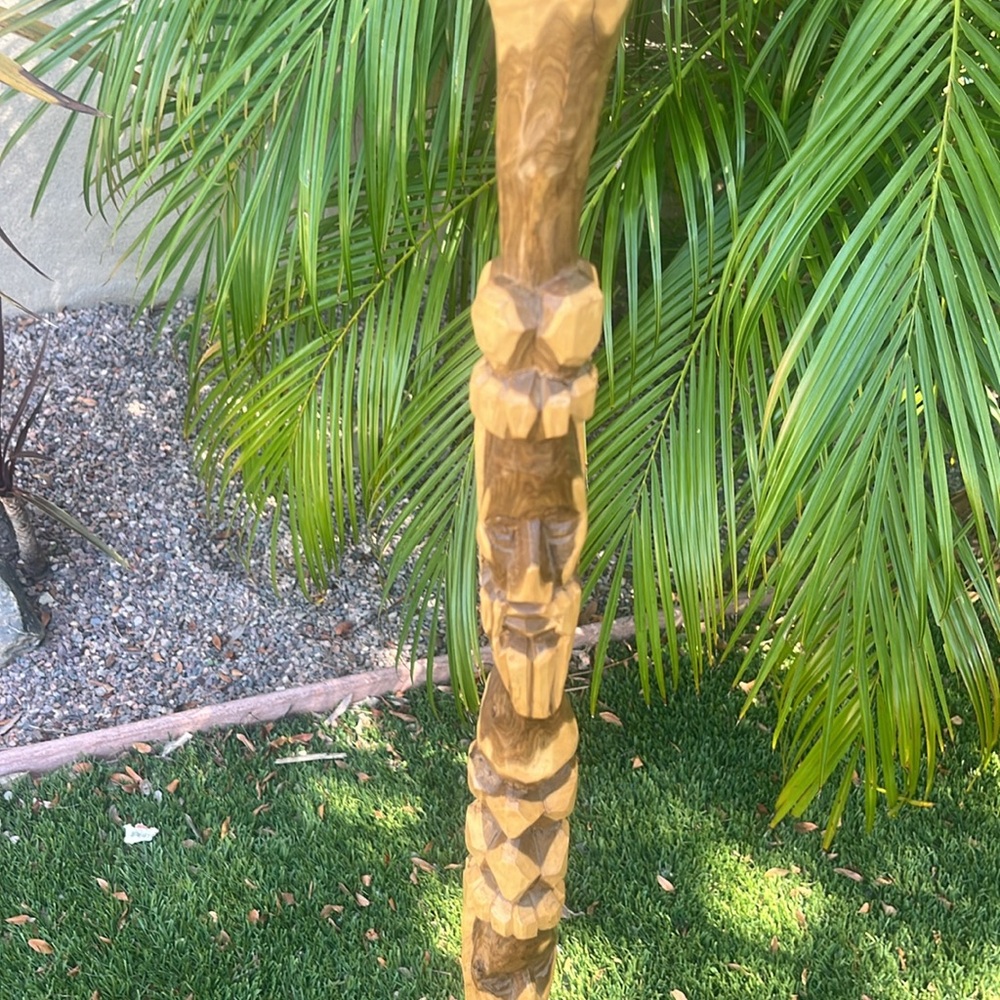 Vintage Hand Carved Wooden Tribal/African Walking Stick -Totem